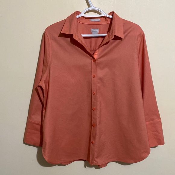 Chico's Women No-Iron Chic Stretch Shirt Button Up 3/4 Sleeve Size 14 - Picture 2 of 12
